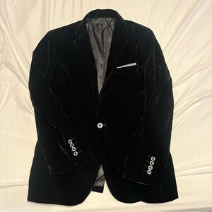 Men's Black Velvet Blazer